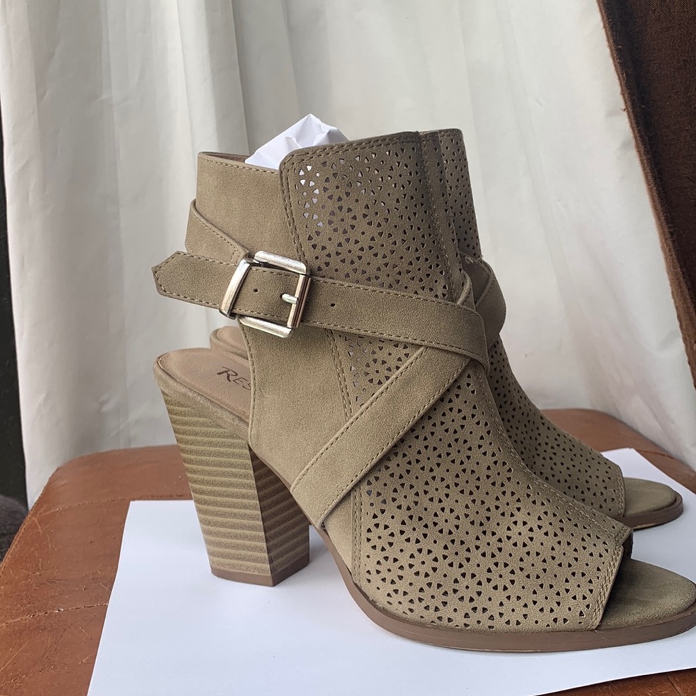 Open-Toe Heeled Booties